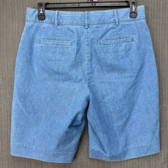 Studio Works Womens Size 12 Light Blue Denim Shorts Casual Stretch Cotton Blend - Picture 2 of 9